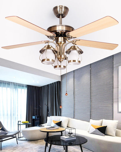 Diff 52" Vintage Reversible Slimline Ceiling Fan Chandelier-DF5031
