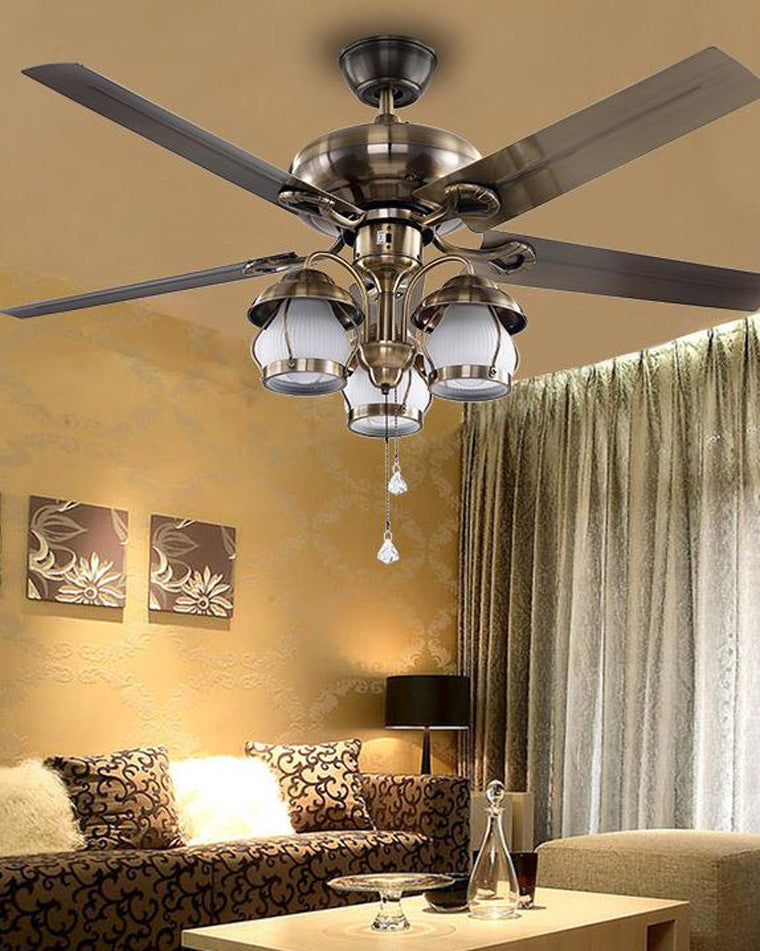 Diff 52" Vintage Reversible Slimline Ceiling Fan Chandelier-DF5031