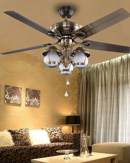 Diff 52" Vintage Reversible Slimline Ceiling Fan Chandelier-DF5031