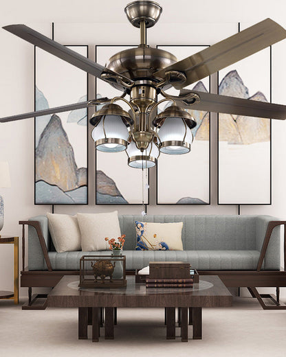 Diff 52" Vintage Reversible Slimline Ceiling Fan Chandelier-DF5031