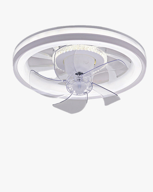 Diff Remote Oscillating Small Flush Mount Ceiling Fan with Dimmable Light-DF5040