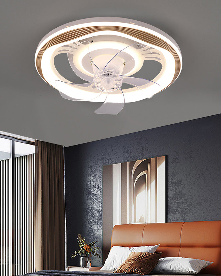 Diff Remote Oscillating Small Flush Mount Ceiling Fan with Dimmable Light-DF5042