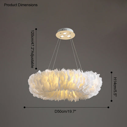 Diff Feather Circular Pendant Light-DF2060