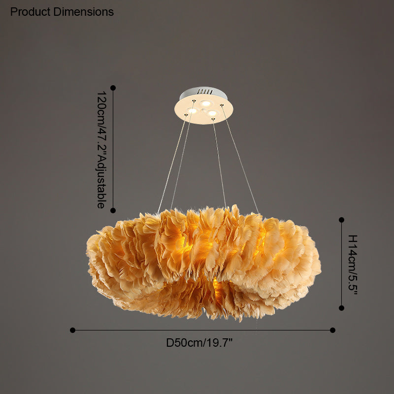 Diff Feather Circular Pendant Light-DF2060