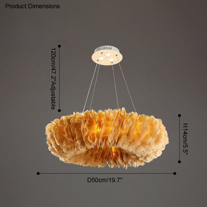 Diff Feather Circular Pendant Light-DF2060