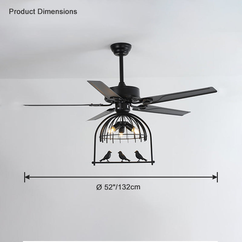 Diff 52" Reversible Cage Ceiling Fan Chandelier-DF5022