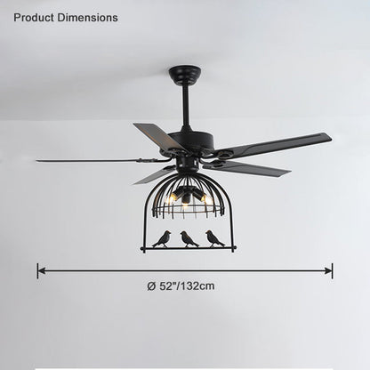 Diff 52" Reversible Cage Ceiling Fan Chandelier-DF5022
