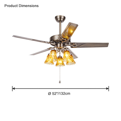 Diff 42"/52" Ceiling Fan Chandelier with Pull Chain-DF5018