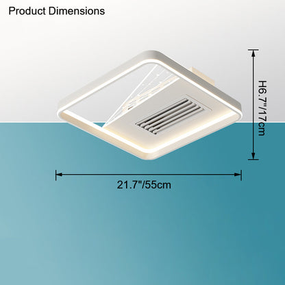 Diff Bladeless Flush Mount Ceiling Fan with Remote-DF5057