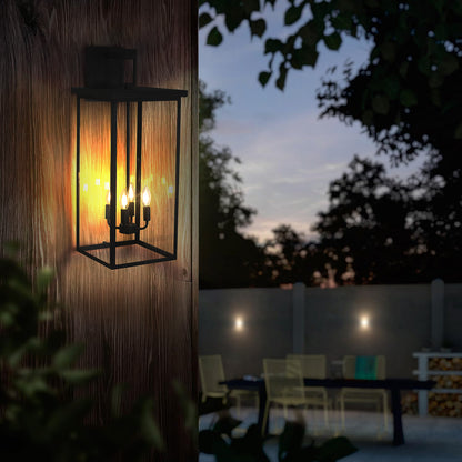 4-Light Black Outdoor Wall Light-DG2001