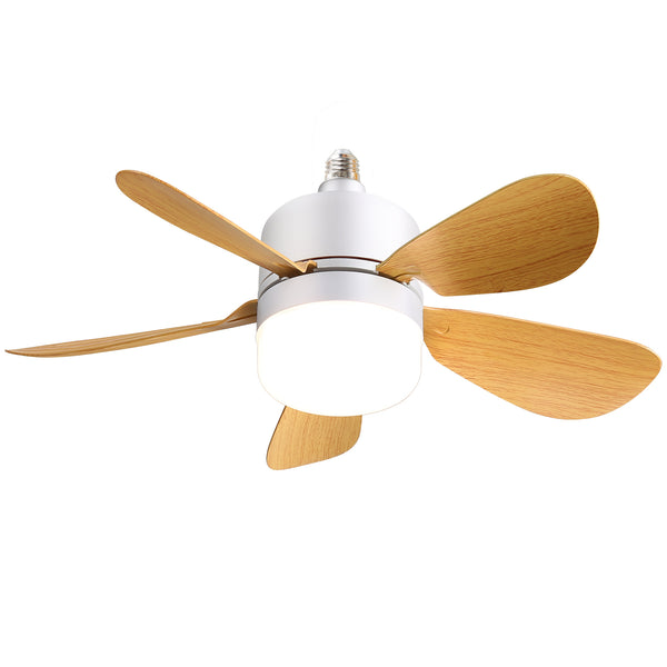 16 Inch Socket Ceiling Fans with Dimmable LED Light 2 in 1 Screw Small Ceiling Fan