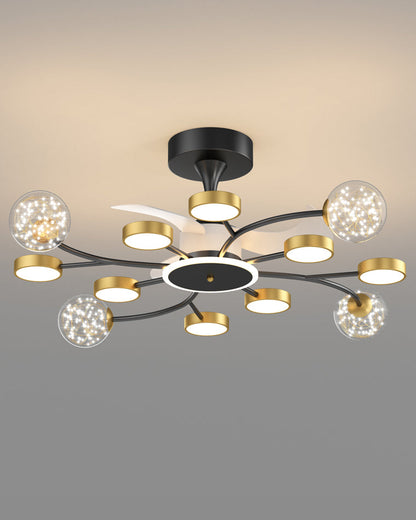 Diff Invisible Ceiling Fan Chandelier with Remote-DF5046
