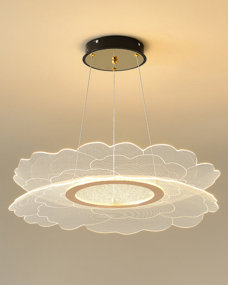 Diff Champagne Gold Acrylic Flower Chandelier-DF2275