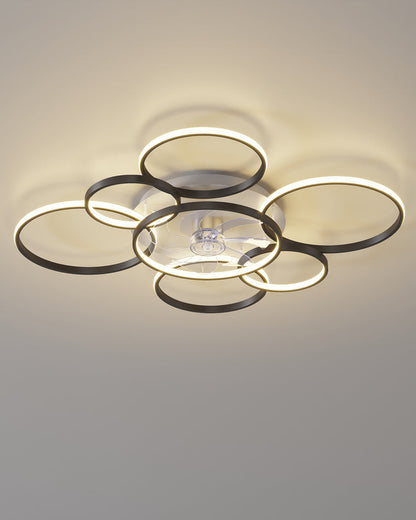 Diff Low Profile Ceiling Fan Chandelier with Remote-DF5050