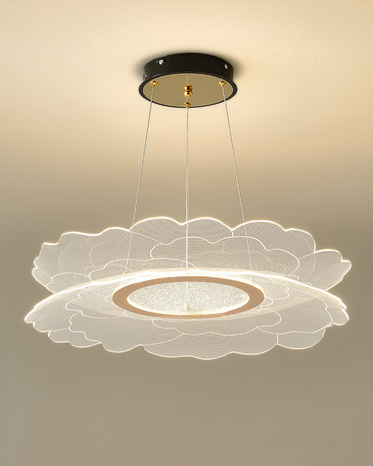 Diff Champagne Gold Acrylic Flower Chandelier-DF2275