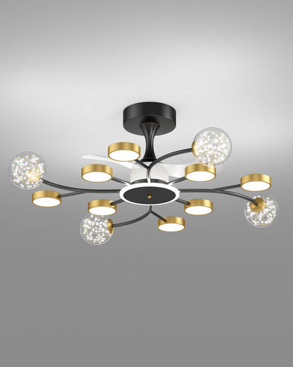Diff Invisible Ceiling Fan Chandelier with Remote-DF5046