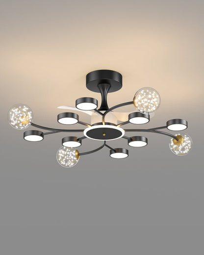 Diff Invisible Ceiling Fan Chandelier with Remote-DF5046