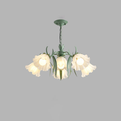 Diff Tole Flower Glass Chandelier-DF2307