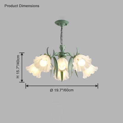 Diff Tole Flower Glass Chandelier-DF2307