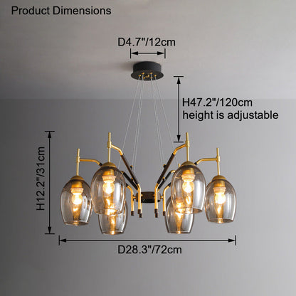 Diff Glass Bell Chandelier-DF2260