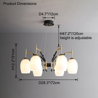 Diff Glass Bell Chandelier-DF2260