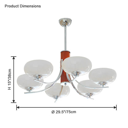 Diff Art Deco Milk Glass Chandelier-DF2302