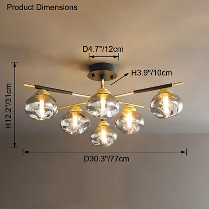 Diff Blown Glass Globe Chandelier-DF2261
