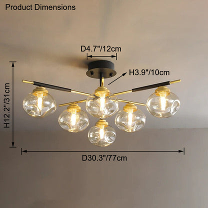 Diff Blown Glass Globe Chandelier-DF2261