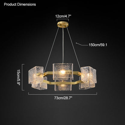 Diff Textured Glass Round Chandelier-DF2174