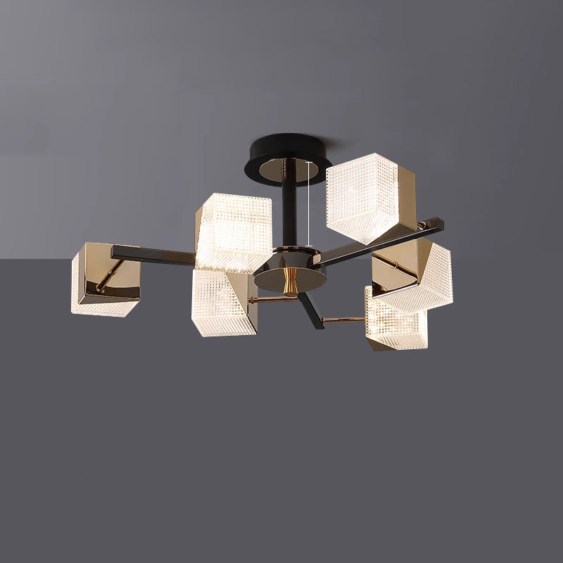 Diff Cubes Gold Chandelier-DF2211