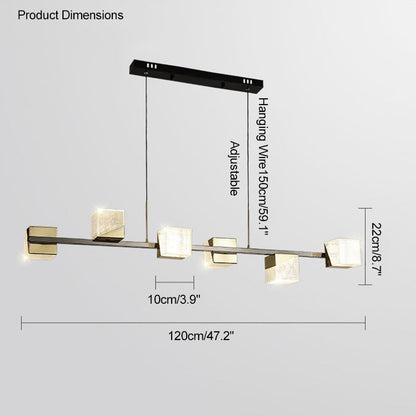 Diff Cubes Gold Chandelier-DF2211