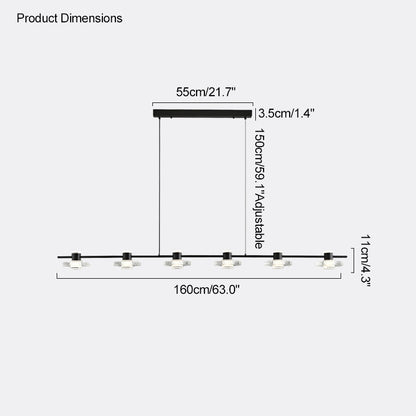Diff Black Linear Chandelier-DF2222