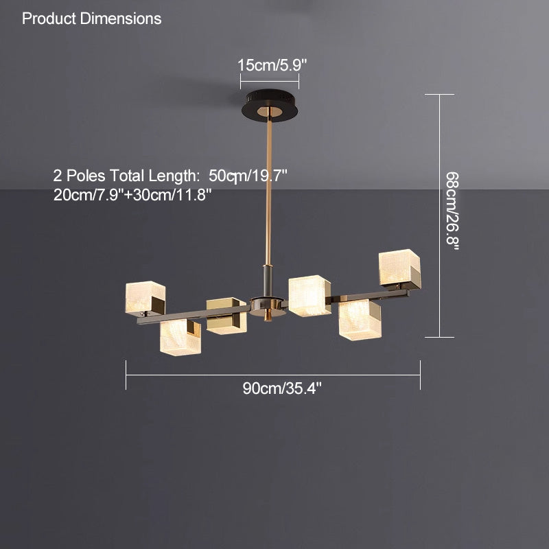 Diff Cubes Gold Chandelier-DF2211