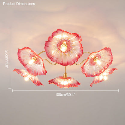 Diff Lotus Leaf Flower Flush Mount Ceiling Light-DF1026