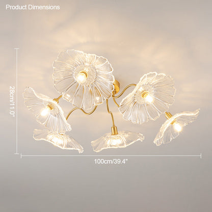 Diff Lotus Leaf Flower Flush Mount Ceiling Light-DF1026