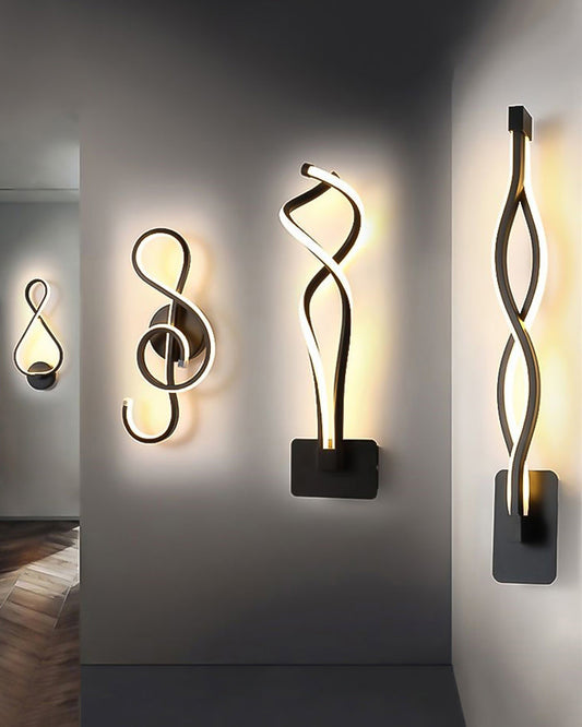 Diff Musical Note Sculptural Wall Sconce-DF6015