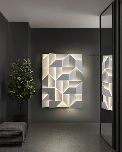 Diff Rectangular Sculptural Art Wall Sconce-DF6020