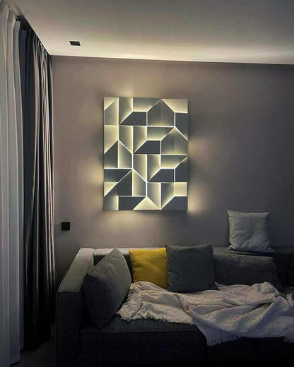 Diff Rectangular Sculptural Art Wall Sconce-DF6020