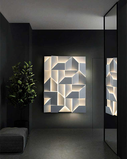 Diff Rectangular Sculptural Art Wall Sconce-DF6020