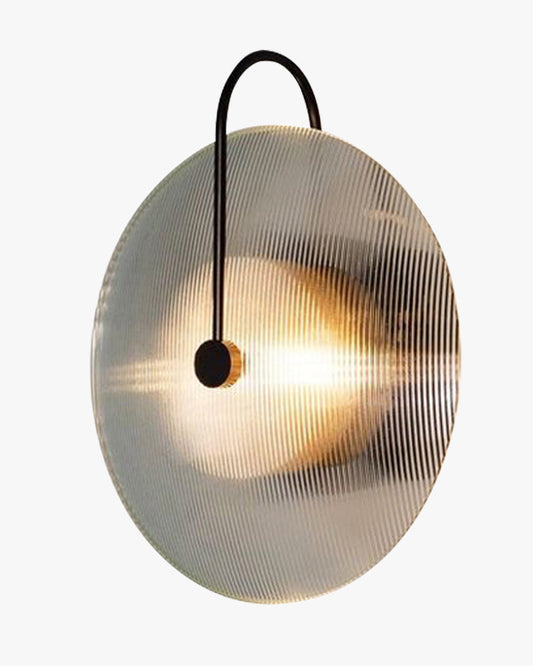 Diff Ribbed Glass Disc Wall Sconce-DF6028