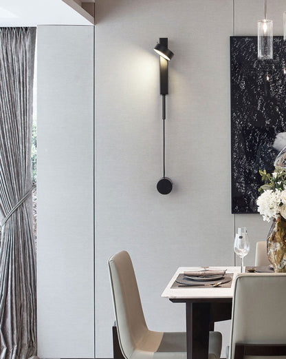 Diff Adjustable Black/Gold Pendulum Wall Sconce-DF6029