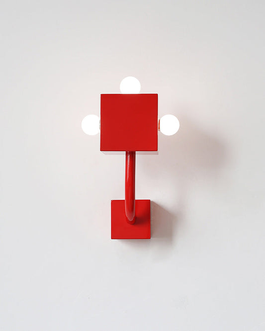 Diff Red Square Mid Century Wall Sconce with Pull Chain-DF6050