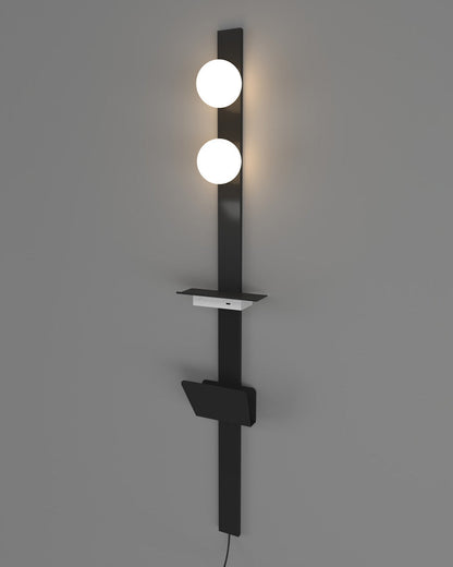 Diff Bar Wall Sconce with Charging Panel and Shelf-DF6056
