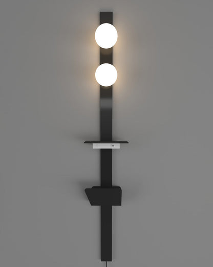 Diff Bar Wall Sconce with Charging Panel and Shelf-DF6056