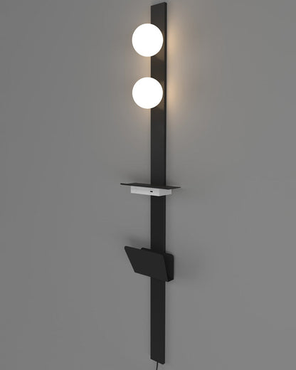Diff Bar Wall Sconce with Charging Panel and Shelf-DF6056