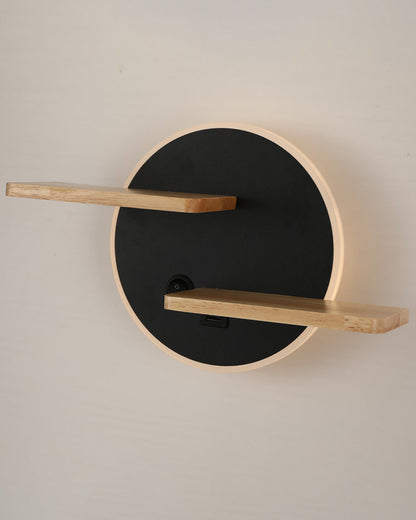 Diff Round Accent Wall Sconce with Shelf, Switch and USB-DF6084