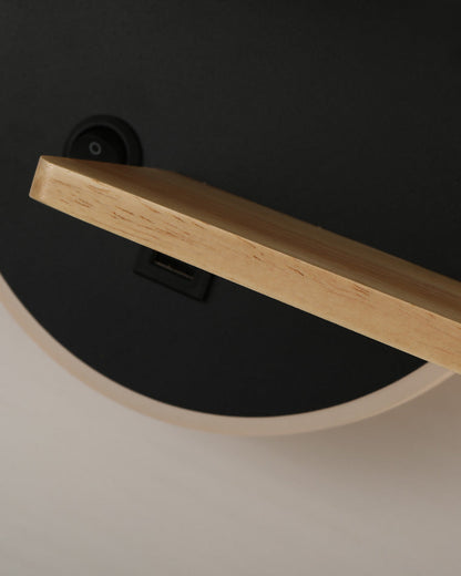 Diff Round Accent Wall Sconce with Shelf, Switch and USB-DF6084