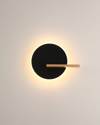 Diff Round Accent Wall Sconce with Shelf, Switch and USB-DF6084