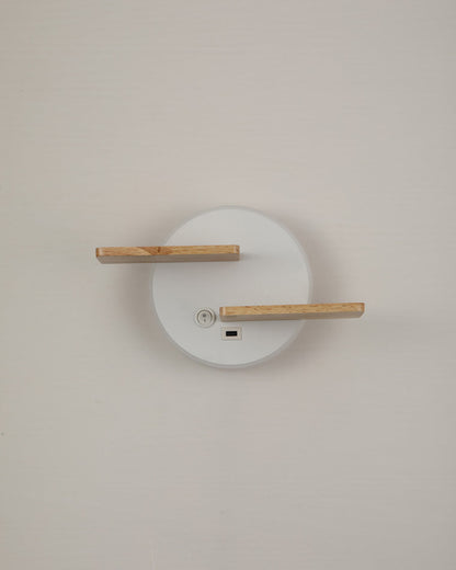 Diff Round Accent Wall Sconce with Shelf, Switch and USB-DF6084