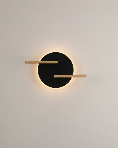 Diff Round Accent Wall Sconce with Shelf, Switch and USB-DF6084